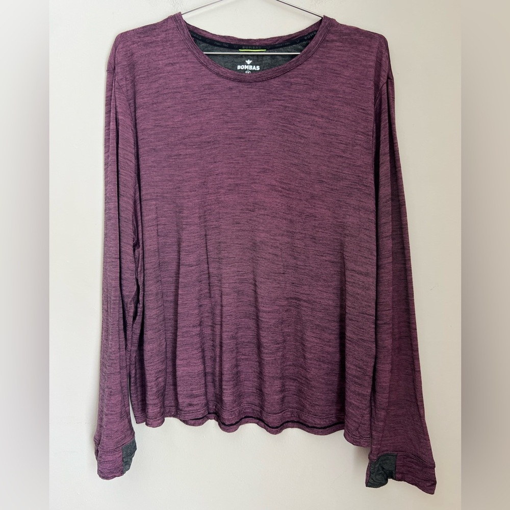 Bombas Merino Wool Blend T-shirt Women’s L Crew Neck Long Sleeve Green Olive Top